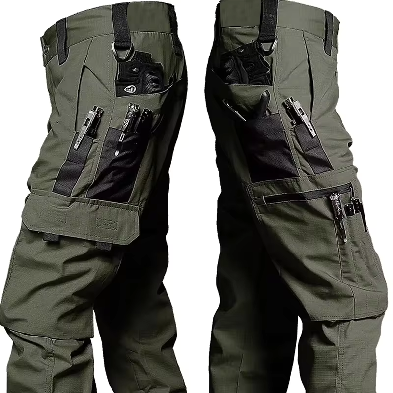 Men's Waterproof Tactical Cargo Pants with Multi Pockets for Work and Outdoor Activities