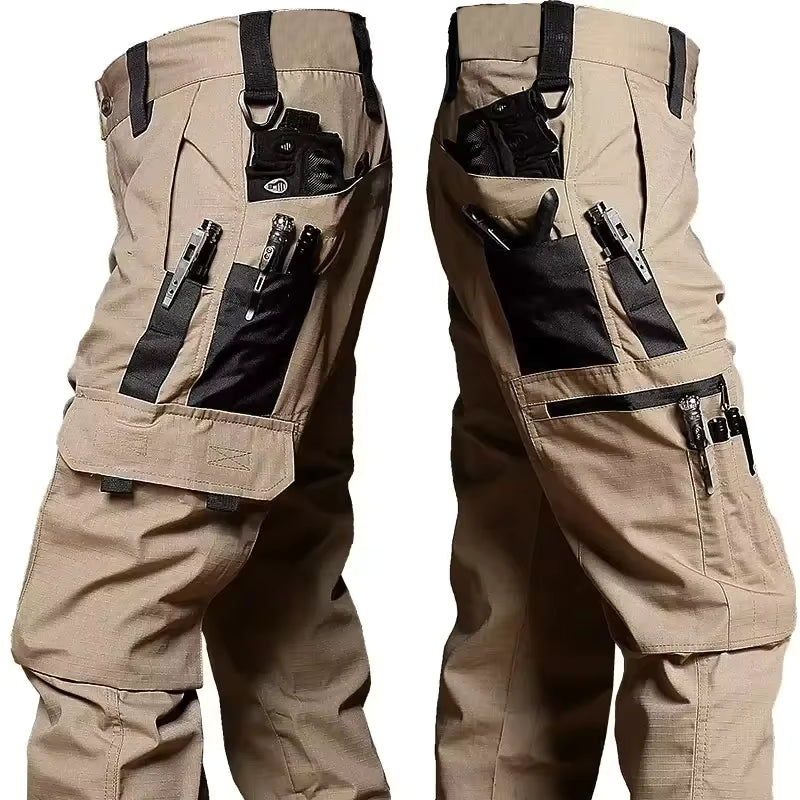 Men's Waterproof Tactical Cargo Pants with Multi Pockets for Work and Outdoor Activities