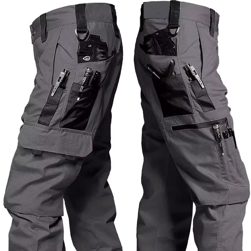 Men's Waterproof Tactical Cargo Pants with Multi Pockets for Work and Outdoor Activities