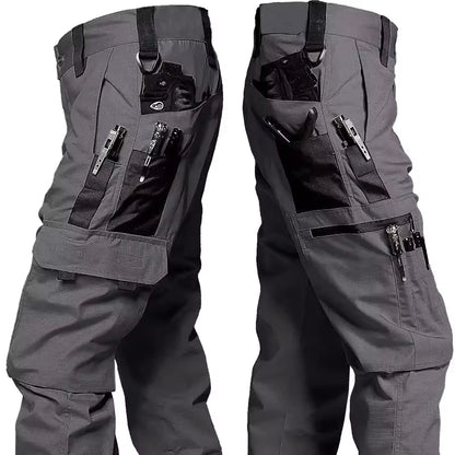 Men's Waterproof Tactical Cargo Pants with Multi Pockets for Work and Outdoor Activities