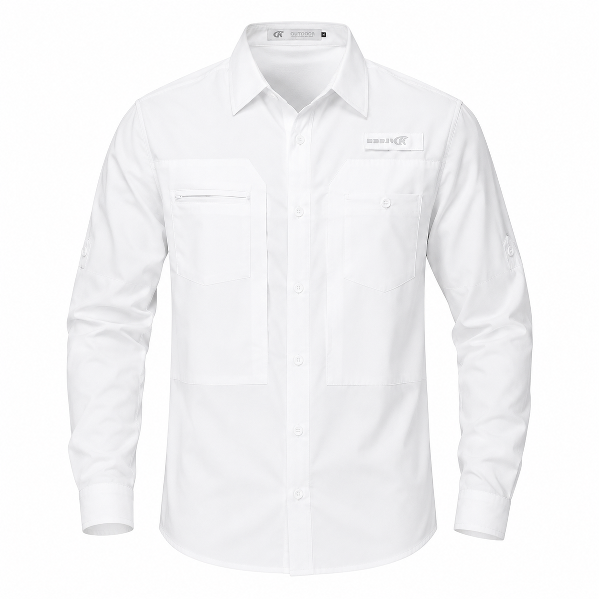 Men's UPF 50+ Outdoor Long Sleeve Shirt – Lightweight Breathable Sun Protection with Utility Pockets