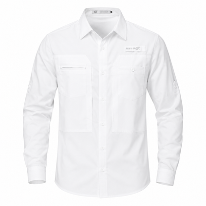 Men's UPF 50+ Outdoor Long Sleeve Shirt – Lightweight Breathable Sun Protection with Utility Pockets