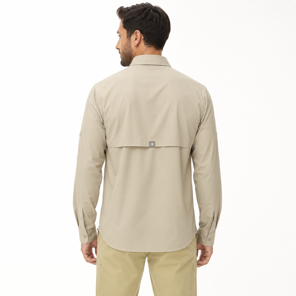 Men's UPF 50+ Outdoor Long Sleeve Shirt – Lightweight Breathable Sun Protection with Utility Pockets