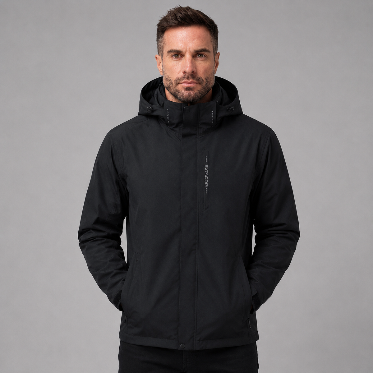 Men's Waterproof Hooded Jacket – Lightweight Waterproof Hooded Hiking Coat