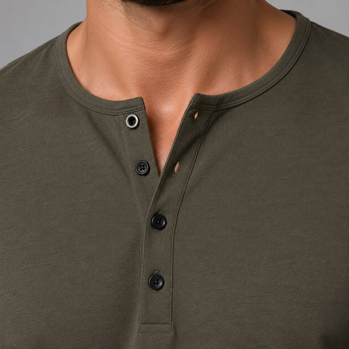 Men's Slim Fit Henley Shirt – Long Sleeve Casual & Outdoor Performance Top