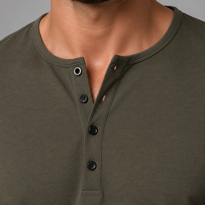 Men's Slim Fit Henley Shirt – Long Sleeve Casual & Outdoor Performance Top