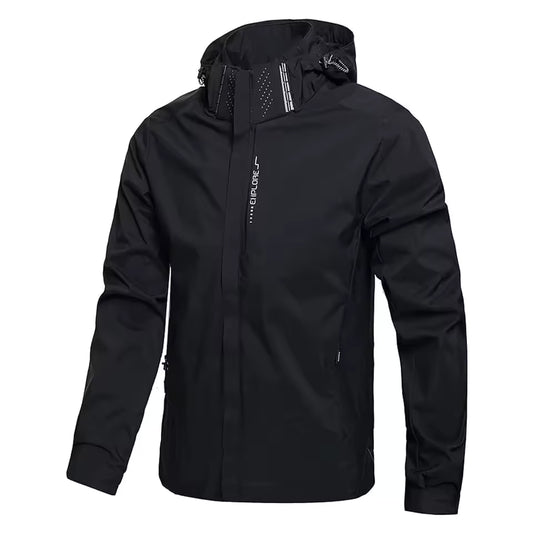 Men's Waterproof Hooded Jacket – Lightweight Waterproof Hooded Hiking Coat