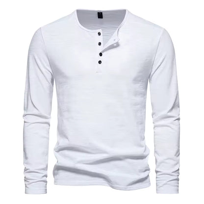 Men's Slim Fit Henley Shirt – Long Sleeve Casual & Outdoor Performance Top