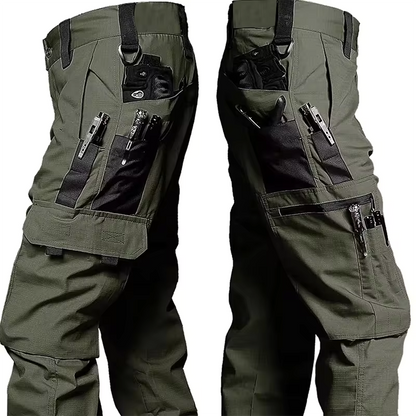 Men's Waterproof Tactical Cargo Pants with Multi Pockets for Work and Outdoor Activities