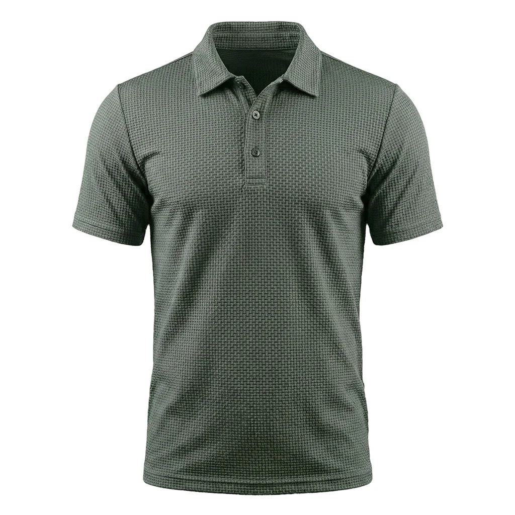 Omni textured polo shirt in Sage Green